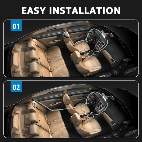 Vista 7 de Cámara de coche para bebé, pantalla HD, espejo de coche para bebé con función de visión nocturna, cámara de coche de bebé de 4.3 pulgadas