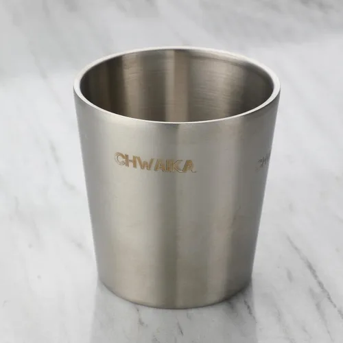 Vista 3 de Juego de 4 tazas de té de acero inoxidable de doble pared, taza de té chino de 7 onzas, sin mango, tazas de té de yerba mate coreana