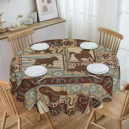 Vista 39 de Mantel azteca, diseño geométrico tribal, decoración rústica de nativos americanos, estilo suroeste, impermeable, lavable, para decoración de cocina