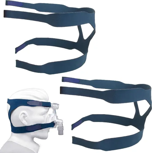 Vista 8 de Arnés de repuesto universal para máscara completa, pieza de repuesto para banda de cabeza de ventilador CPAP (sin máscara) (azul)