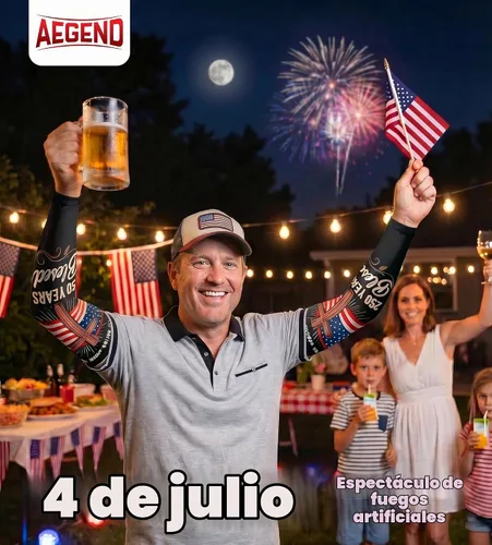 Vista 3 de Aegend - Mangas de protección solar con compresión, para cubrir tatuajes, mangas solares para hombres, mujeres y jóvenes América 01