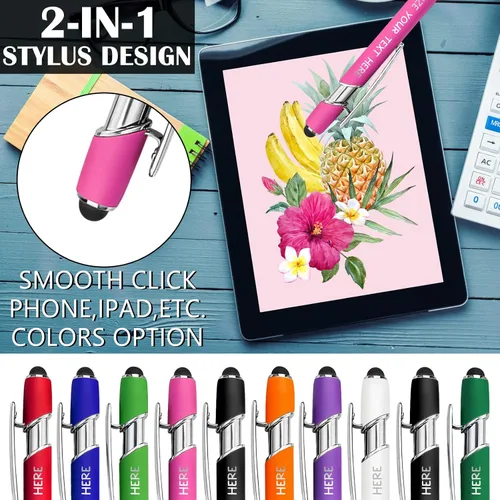 Vista 3 de Bolígrafos personalizados con lápiz óptico y grabado gratis, bolígrafos personalizados para negocios, graduación, aniversarios (hasta 500 unidades)