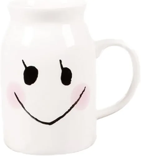 Vista 8 de ZaH Botella de leche de cerámica de 8 onzas para la mañana, tazas para el hogar, oficina, escuela, restaurante, club, fiesta, taza de leche, taza