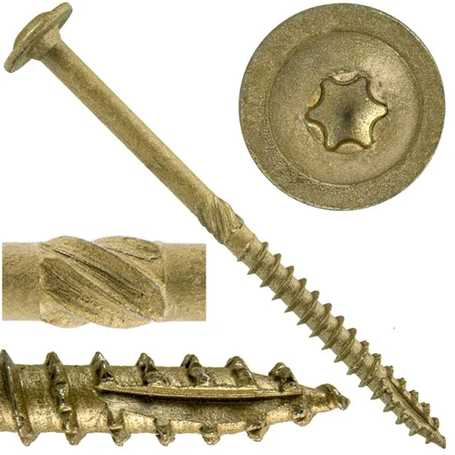 Vista 20 de Tornillo de retraso de construcción #15 x 2 - Tornillo de retraso estructural de alta resistencia Torx/Star Drive - Compatible con ACQ - Cabezal