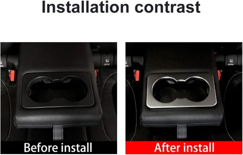 Vista 2 de YIWANG ABS cromado asiento trasero de la fila del coche titular de la taza del agua cubierta del marco etiqueta engomada para Jaguar XE F-Pace XF