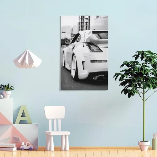 Vista 3 de RIUFIN JDM 350z - Pósteres deportivos para pared en blanco y negro, arte moderno para pared de automóvil, póster genial para habitación de niños