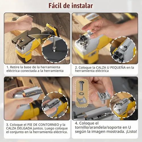 Vista 6 de Pie de afrontamiento para sierras de calar, herramienta de carpintería de alta eficiencia compatible con la mayoría de sierras de calar