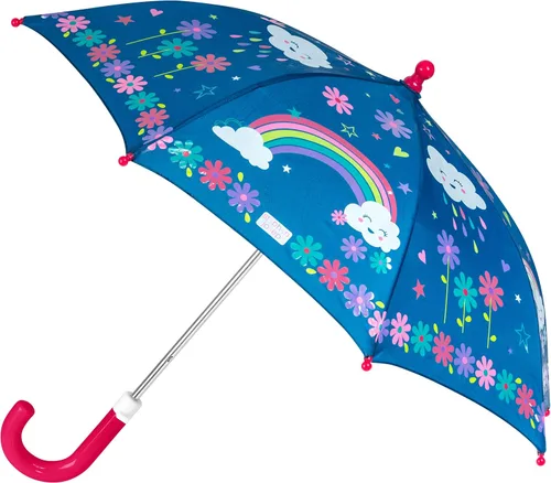 Vista 24 de Stephen Joseph Kids' Color Changing Wet Dry Umbrella, Water reacting, Pinch Free Umbrellas for Rain Children's Umbrella, BUTTERFLY, 23"X29