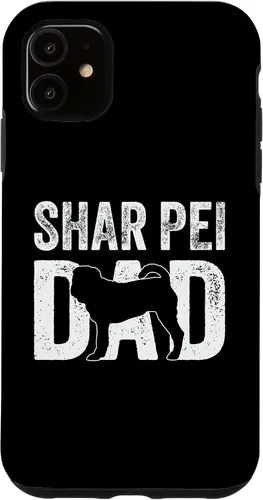 Vista 5 de iPhone 15 Retro Shar Pei Dad Papa Father's Day Sharpei Silhouette Case