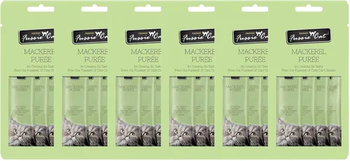 Vista 15 de Fussie Cat Golosinas prémium para gatos en puré de atún, golosinas para lamer, 3 paquetes de tubos de 4 a 0.5 onzas, (12 tubos en total), variedad