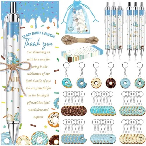 Vista 40 de 145 bolígrafos y llaveros de ganso rosa para baby shower, regalos para niñas, bolígrafos retráctiles para baby shower, revelación de género