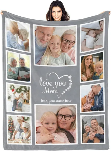 Vista 24 de Envía al Día Siguiente, Manta Personalizada con Texto en Imagen, Manta Personalizada de Collage de Fotos, Manta de Franela Personalizada, Regalos