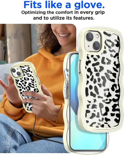 Vista 3 de AICase Funda para iPhone con estampado de leopardo/guepardo para iPhone (amarillo, iPhone 11)