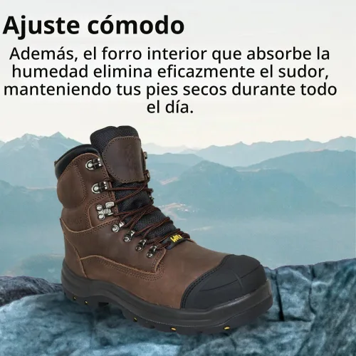 Vista 4 de WOLF Work Boot 100% Waterproof Genuine Leather Oil, Impact, Compression & Puncture Resistant Electrical Hazards Non-Slip Sole Padded