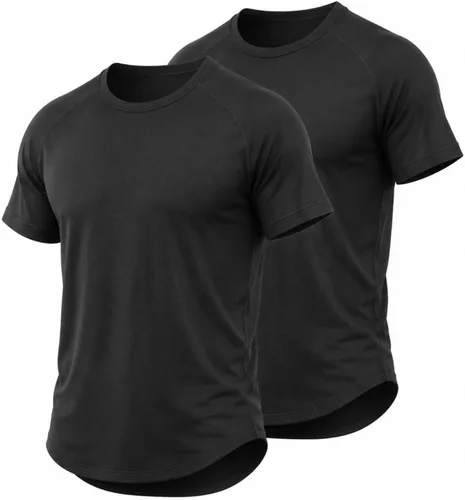 Vista 12 de Morbuy Paquete de 2 camisetas de entrenamiento para hombre de secado rápido Marrón oscuro