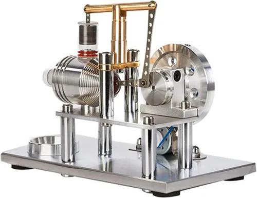 Vista 6 de Aire caliente Stirling Motor Generador de energía Modelo de motor alfa Kit de experimento de física educativa (B)