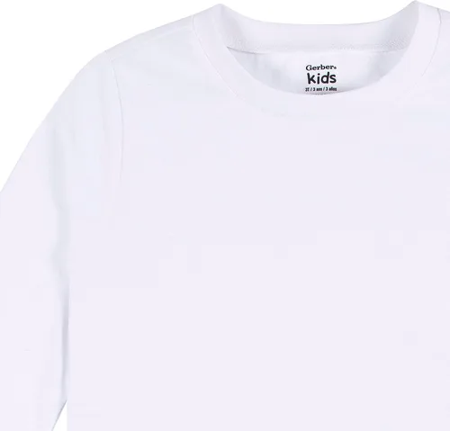 Vista 3 de Gerber Paquete de 5 camisetas lisas de manga larga para bebé, 160 GSM