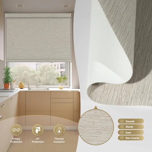 Vista 4 de Persianas enrollables opacas para ventanas, inalámbricas, tela jacquard, persianas enrollables para ventanas, tela con aislamiento térmico