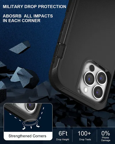 Vista 5 de Funda para iPhone 15 Pro Max (6.7 pulgadas), con 2 protectores de pantalla de vidrio templado