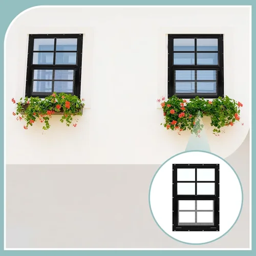 Vista 5 de Tandefio - Ventanas de cobertizo de 12 x 18 pulgadas, ventanas pequeñas de 12 x 18 pulgadas, montaje empotrado negro con vidrio templado y pantalla