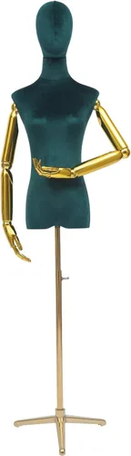Vista 19 de Vestido de maniquí femenino con forma de torso, cuerpo de maniquí de costura ajustable de 63 a 81 pulgadas con soporte de metal y cabeza