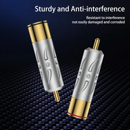 Vista 4 de Viborg 4pcs Hi-End RCA Macho Enchufes Cobre Puro Chapado en Oro Soldadura RCA Jack Conectores (VR109G)