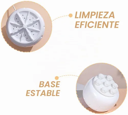 Vista 8 de Mini lavadora portátil automática Turbo Lavadora con fuente de alimentación USB y ventosa inferior, Lavadora compacta de encimera para ropa