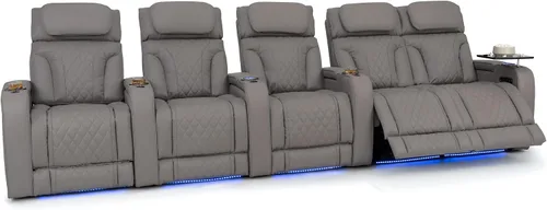 Vista 41 de Seatcraft Luminis 365 - Asiento de cine en casa (fila de 2 biplazas), color carmesí