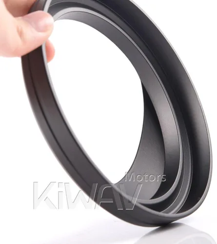 Vista 4 de KiWAV Cubierta montada en tanque de 5 pulgadas, bisel de aluminio negro compatible con Harley-Davidson