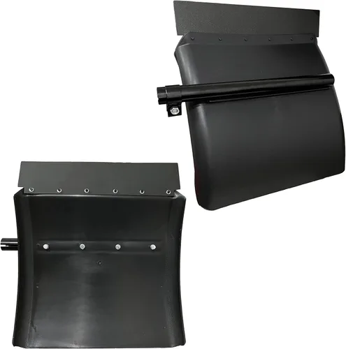 Vista 2 de Par de guardabarros negros de polietileno de cuarto para semirremolque, 24" x 24" Freightliner Kenworth Peterbilt con herrajes, kit de aletas