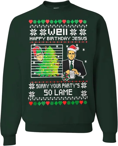Vista 41 de wild custom apparel Suéter feo de Navidad a la moda más reciente de la colección 3 sudadera de cuello redondo Negro
