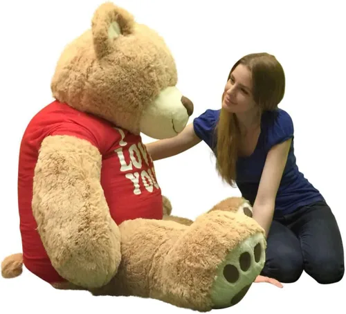 Vista 7 de Big Plush Oso de peluche gigante con camiseta I Love You, enorme oso de peluche de 5 pies, animal de peluche, regalo amoroso, OSO de peluche, bonito