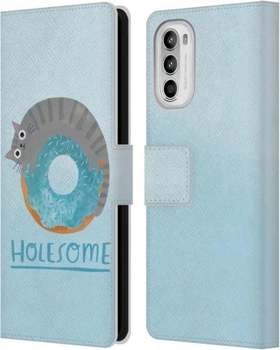 Vista 13 de Head Case Designs Officially Licensed Planet Cat Avocato Puns Leather Book Wallet Case Cover Compatible with Motorola Moto G52