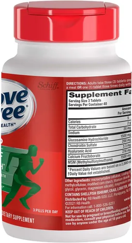 Vista 3 de Move Free Suplemento avanzado de apoyo articular MSM de glucosamina condroitina, apoya la movilidad, comodidad, fuerza, flexibilidad y hueso, 120