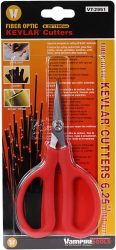 Vista 4 de VamPLIERS VT-2951 - Cortador de Kevlar de fibra óptica de 6 1/4 pulgadas + tijeras de Kevlar de fibra óptica VT-2953 de 8 pulgadas (hechas en Japón)