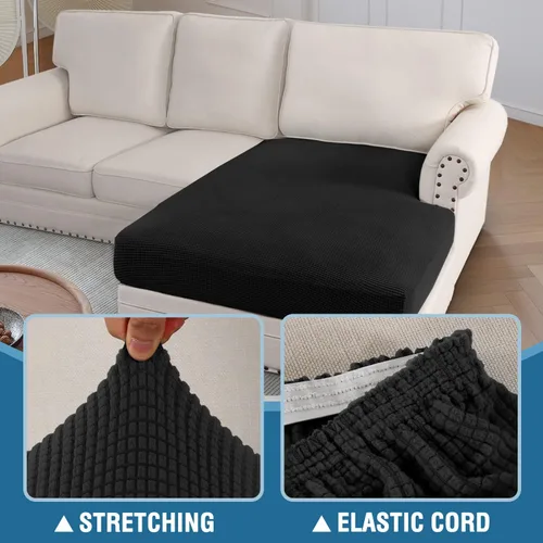 Vista 6 de H.Versailtex - Funda de sofá seccional de 1 pieza, funda deslizante para chaise con forma de L, funda de cojín separada para sofá seccional tanto