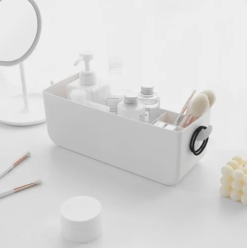 Vista 4 de Organizador de plástico para colgar en la mesita de noche, organizador de estante de almacenamiento para teléfono, lentes, botellas, suministros