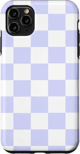 Vista 13 de Funda blanca moderna con patrón de cuadros para iPhone 16 lavanda y morado