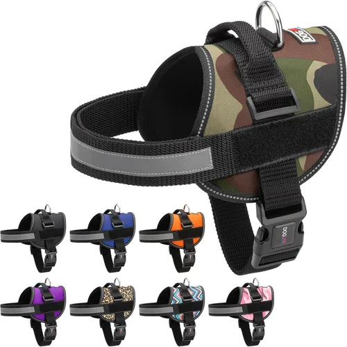 Vista 14 de Dogline Arnés para perro, chaleco reflectante ajustable sin tirones con asa para caminar, entrenar, transpirable, arnés sin estrangulamiento