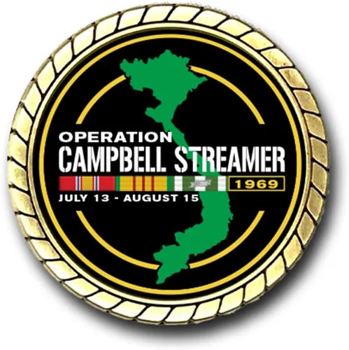 Vista 3 de Operación Campbell Streamer Vietnam Challenge Coin