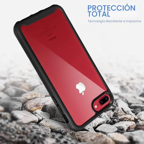 Vista 5 de IDweel Funda para iPhone 8 Plus/7 Plus, carcasa resistente a prueba de golpes con protector de pantalla integrado, funda híbrida resistente a