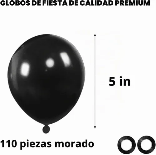 Vista 2 de 110 globos negros pequeños de látex negro de 5 pulgadas, mini globos negros gruesos de cumpleaños para decoración de bodas, baby shower. B01-negro