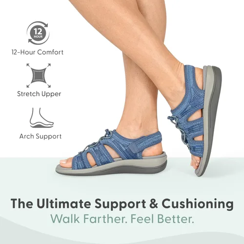 Vista 2 de Orthofeet Sandalias ortopédicas elásticas Maui para mujer