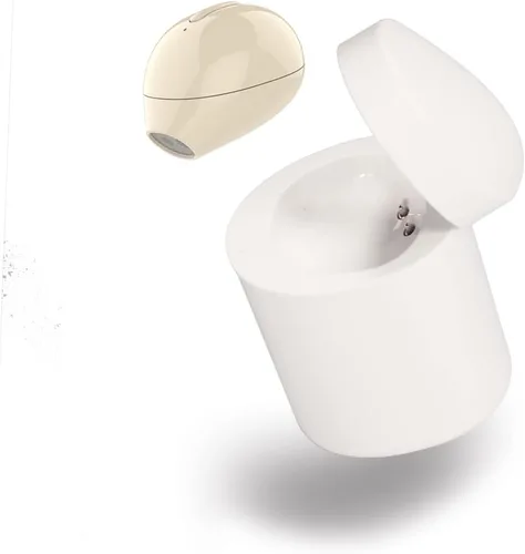 Vista 10 de Mini auriculares inalámbricos Bluetooth con micrófono, auriculares Bluetooth invisibles para mujeres y orejas pequeñas con control táctil, IPX5 Beige