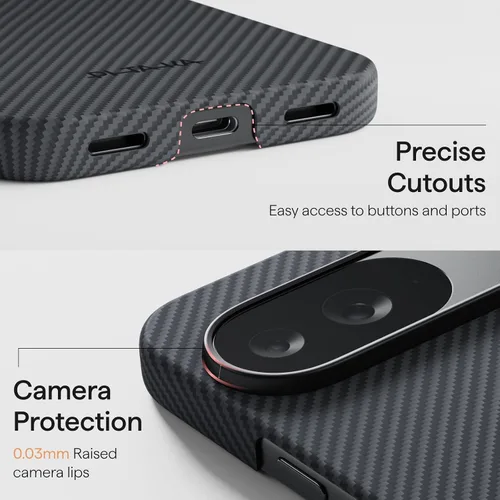 Vista 5 de pitaka Funda para Pixel 10 Pro XL de 6.8 pulgadas, funda ultradelgada para Google Pixel 10 Pro XL con sensación táctil sin funda, tejido de fibra