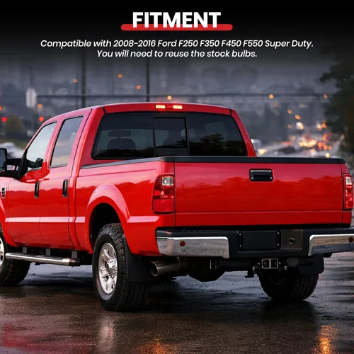 Vista 3 de HECASA Conjunto de luz trasera compatible con Ford F250 F350 F450 F550 2008-2016 Super Duty Reemplazo para 7C3Z13405A 7C3Z13404A FO2800208 FO2801208