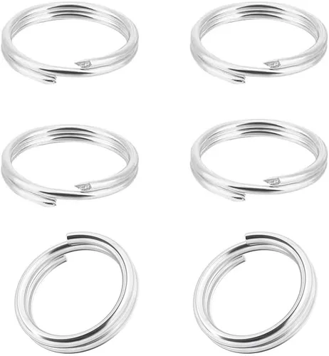Vista 7 de Adabele - 20 anillos de salto divididos de plata de ley de oro real de Pequeño, chapado en oro amarillo de 18 quilates de plata 925 redonda de doble