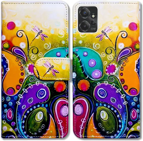 Vista 15 de Bcov Funda para Moto G Power 5G, diseño de pájaro negro y verde con tapa para teléfono con ranura para tarjetas, soporte para Motorola Moto G Power