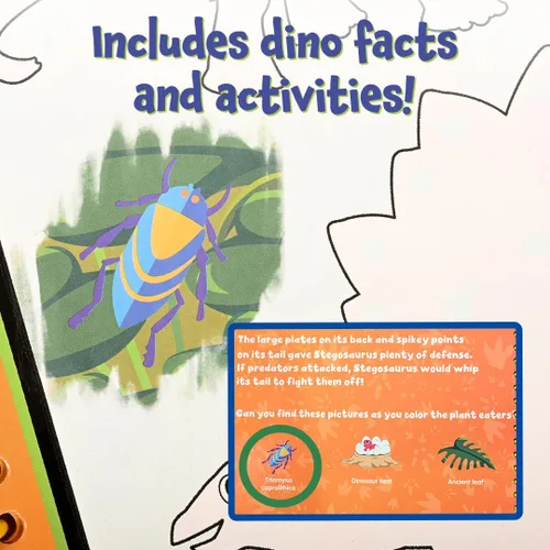 Vista 6 de Libro de Actividades de Arte con Agua Ready 2 Learn Dinosaurios 6 Escenas Sin Desorden Libro de Colorear con Agua Reutilizable Aprende