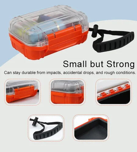 Vista 11 de Pequeña caja impermeable mini caja seca contenedor impermeable, caja de almacenamiento hermética, pequeñas cajas impermeables para kayak, canotaje